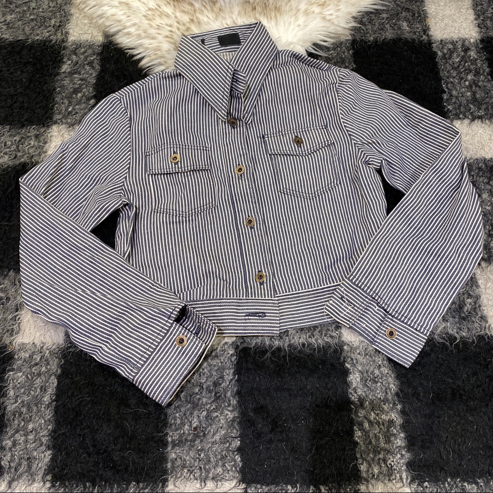 Vintage striped French military jacket XS